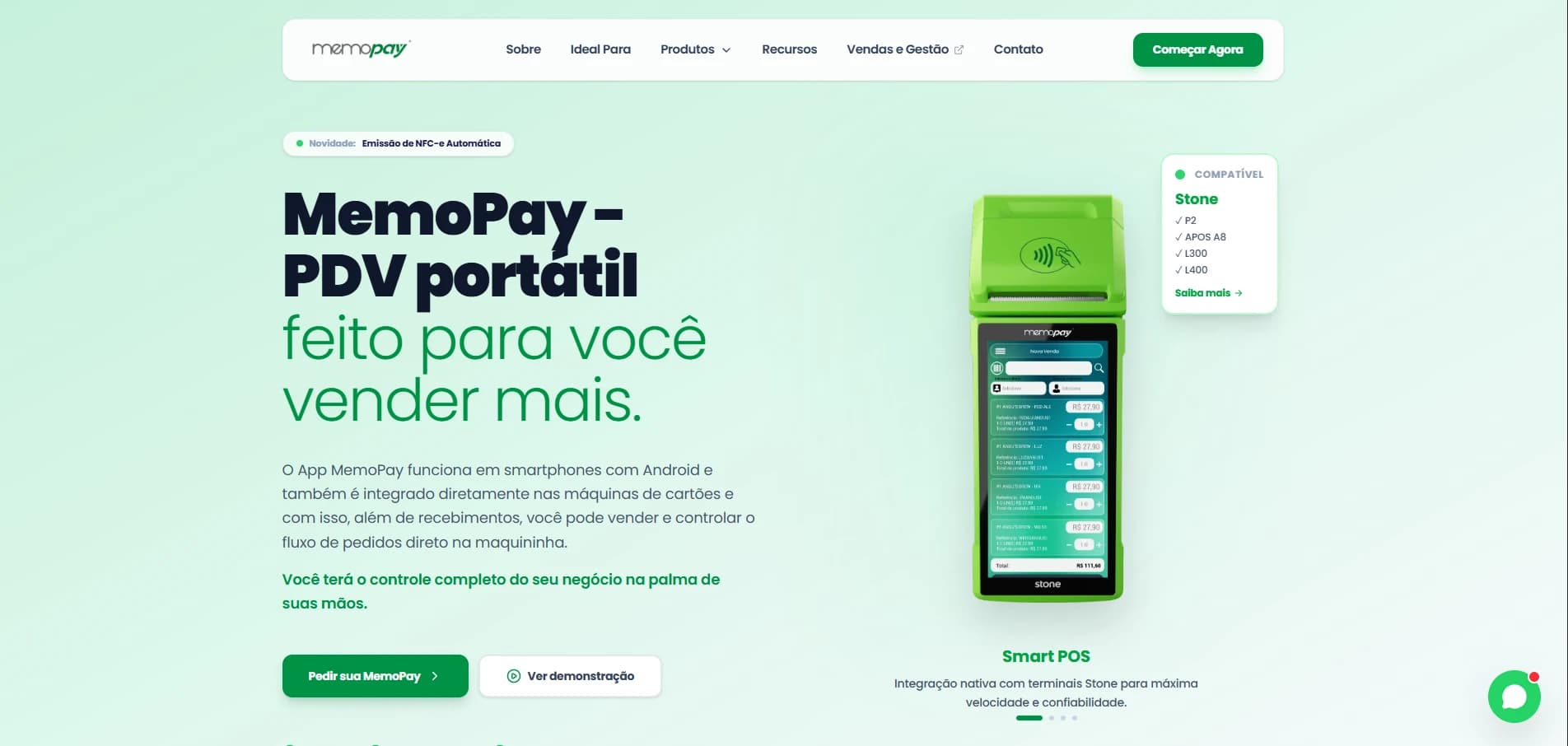 Interface do projeto Memopay
